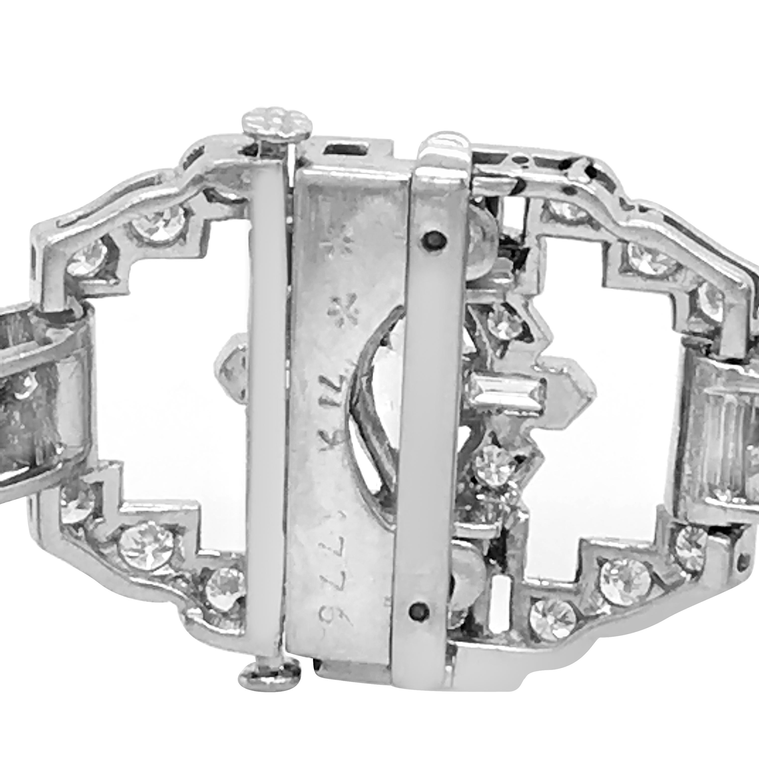 Women's GIA Certified Art Deco Unheated Burma Origin Ruby and Diamond Platinum Bracelet