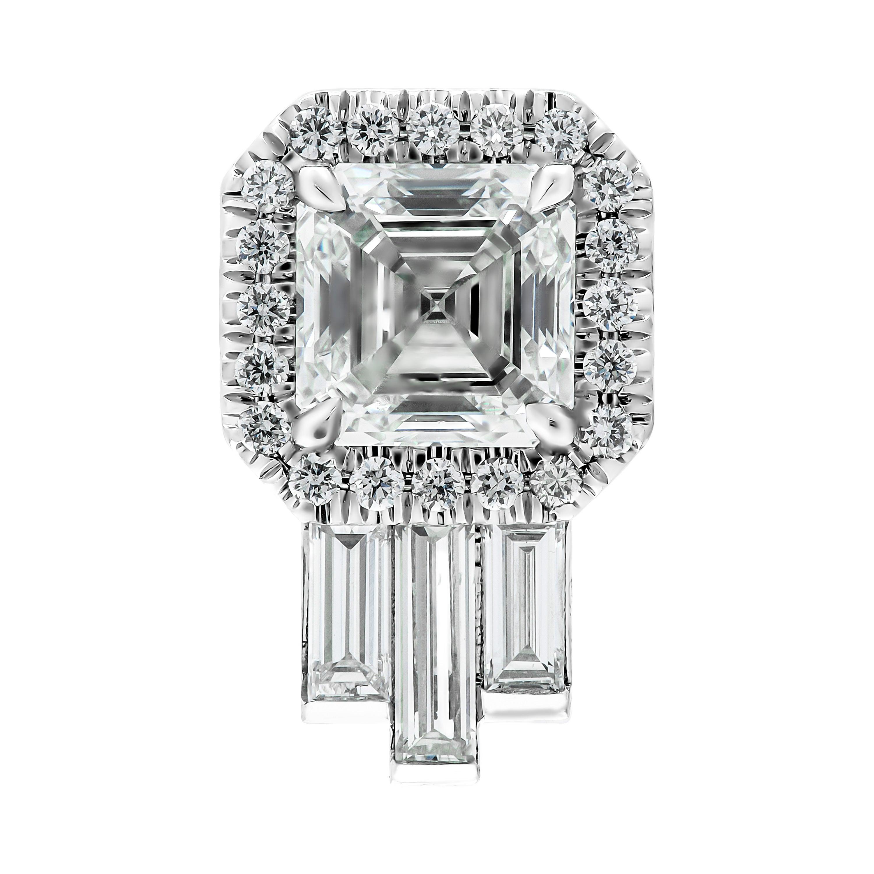 Art Deco GIA Certified Artdeco Asscher Diamond Studs