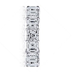 GIA Certified Asher Cut 8.00 Carat Diamond Ring Platinum Eternity Band