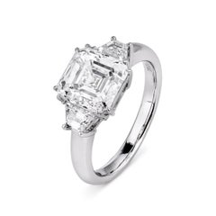 GIA Certified Asher Cut Diamond Ring 3.58 Carat