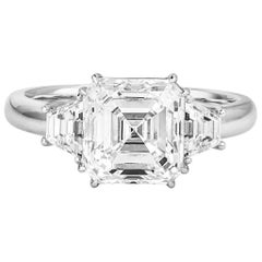 GIA Certified Asher Cut Diamond Ring 3.58 Carat