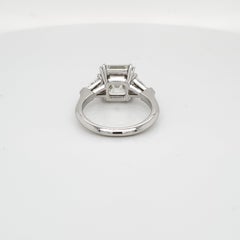 GIA Certified Asscher Cut 4.26 Carat Three-Stone Ring