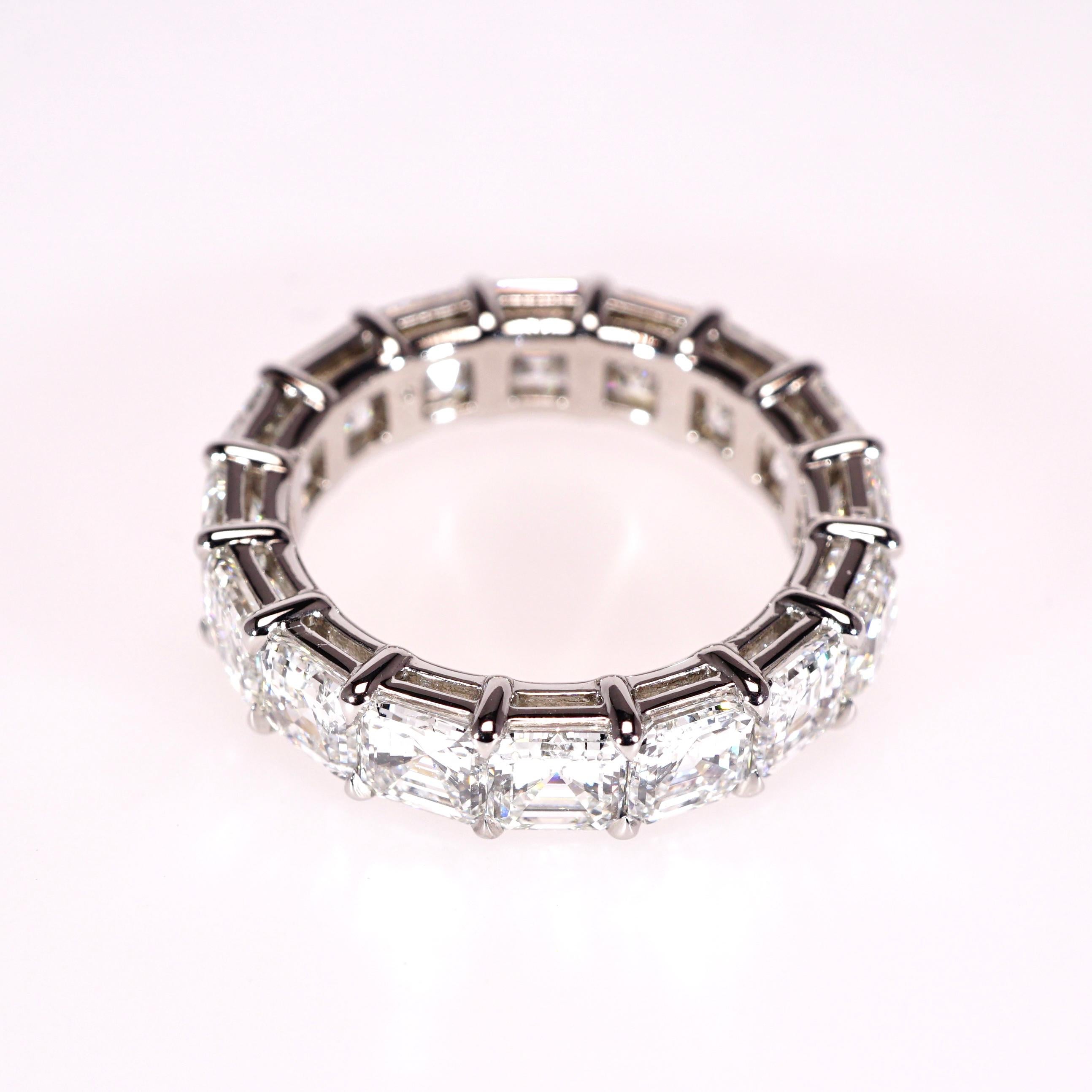 For Sale:  GIA Certified 6.61 Carat Asscher Cut Diamond Wedding Eternity Band 3