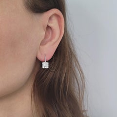 GIA Certified Asscher Cut Diamond Stud Drop Earrings