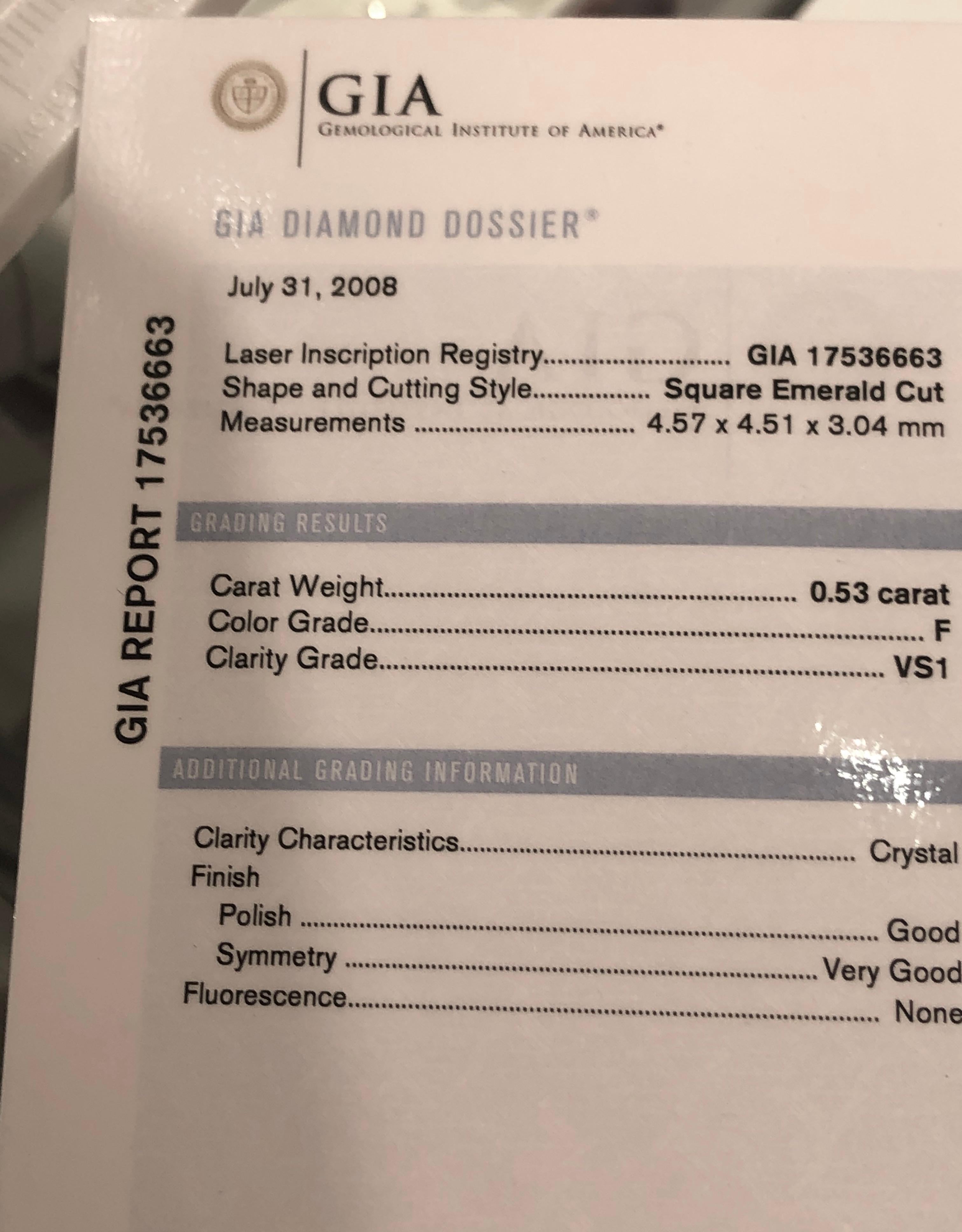 GIA-zertifizierte Diamant-Ohrstecker mit Asscher-Schliff (Art déco) im Angebot