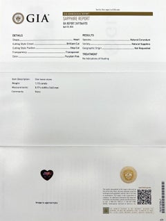 Gia Certified Bi Colour Sapphire Natural 1.15ct Untreated Purple Pink Heart Cut