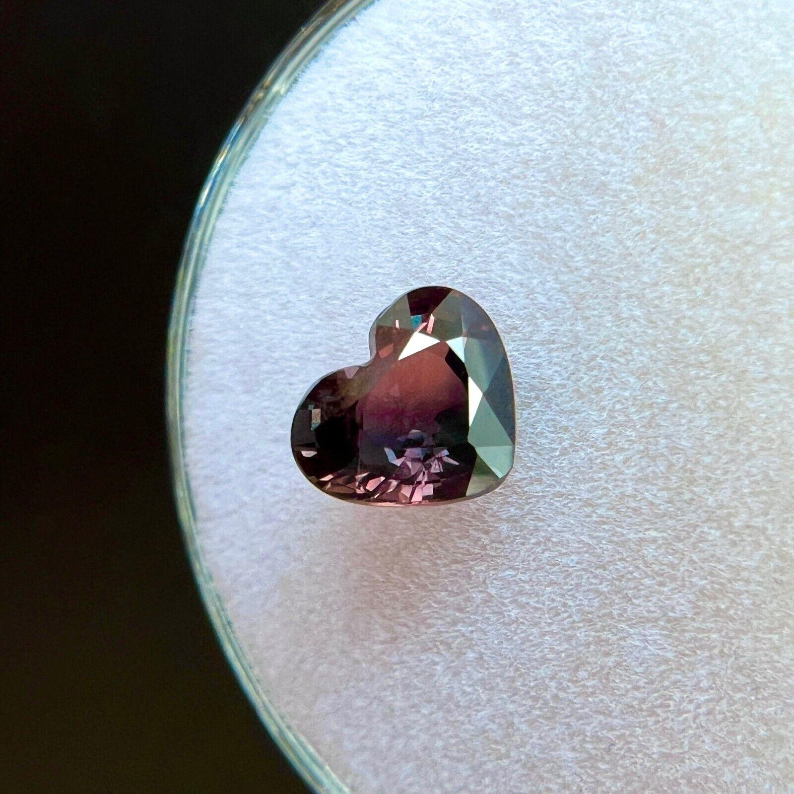Gia Certified Bi Colour Sapphire Natural 1.15ct Untreated Purple Pink Heart Cut In New Condition For Sale In Birmingham, GB