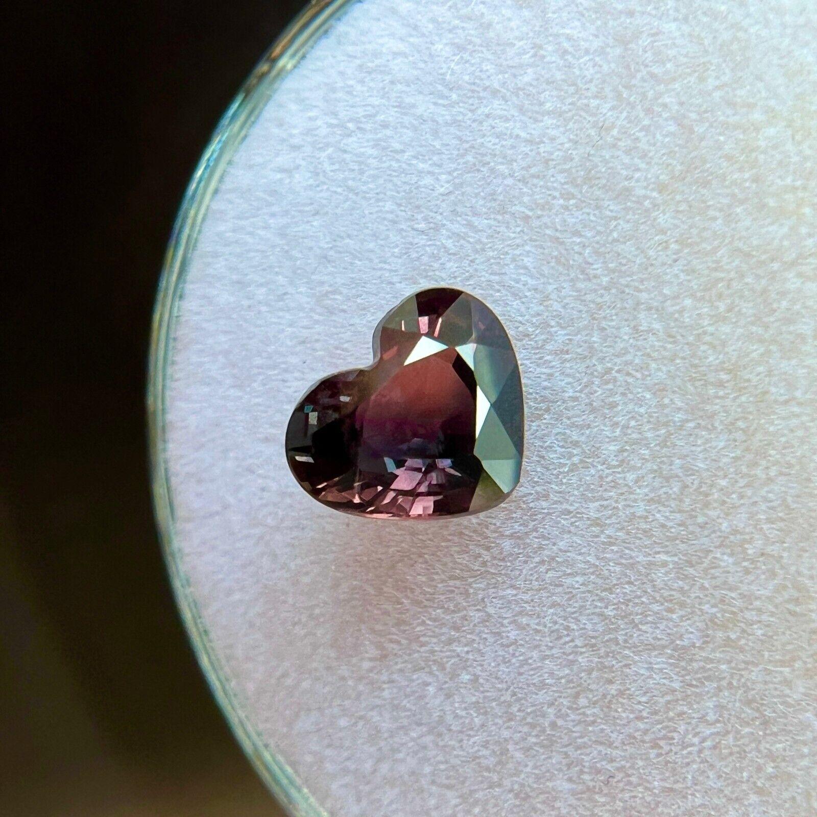 Gia Certified Bi Colour Sapphire Natural 1.15ct Untreated Purple Pink Heart Cut For Sale 1