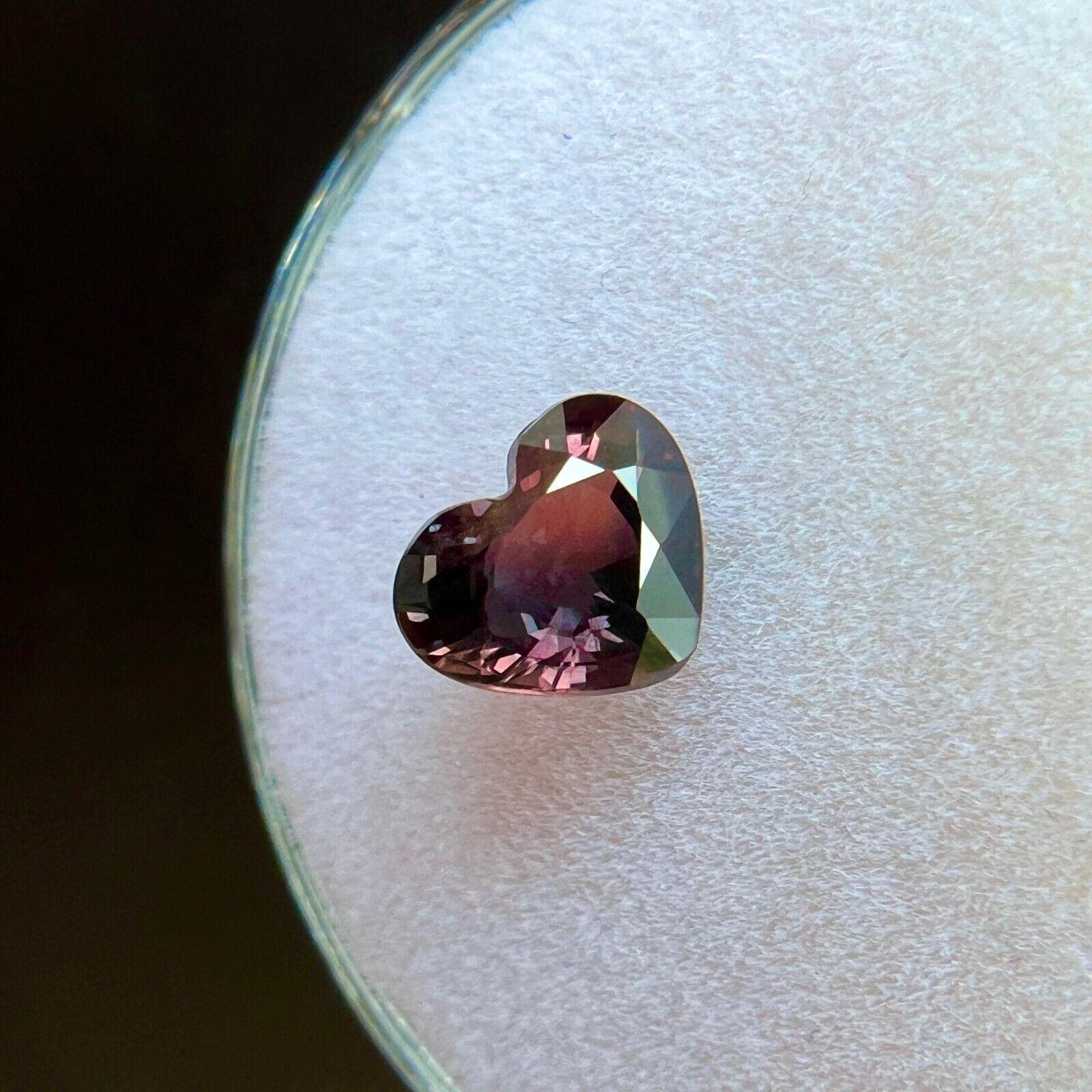 Gia Certified Bi Colour Sapphire Natural 1.15ct Untreated Purple Pink Heart Cut For Sale 2