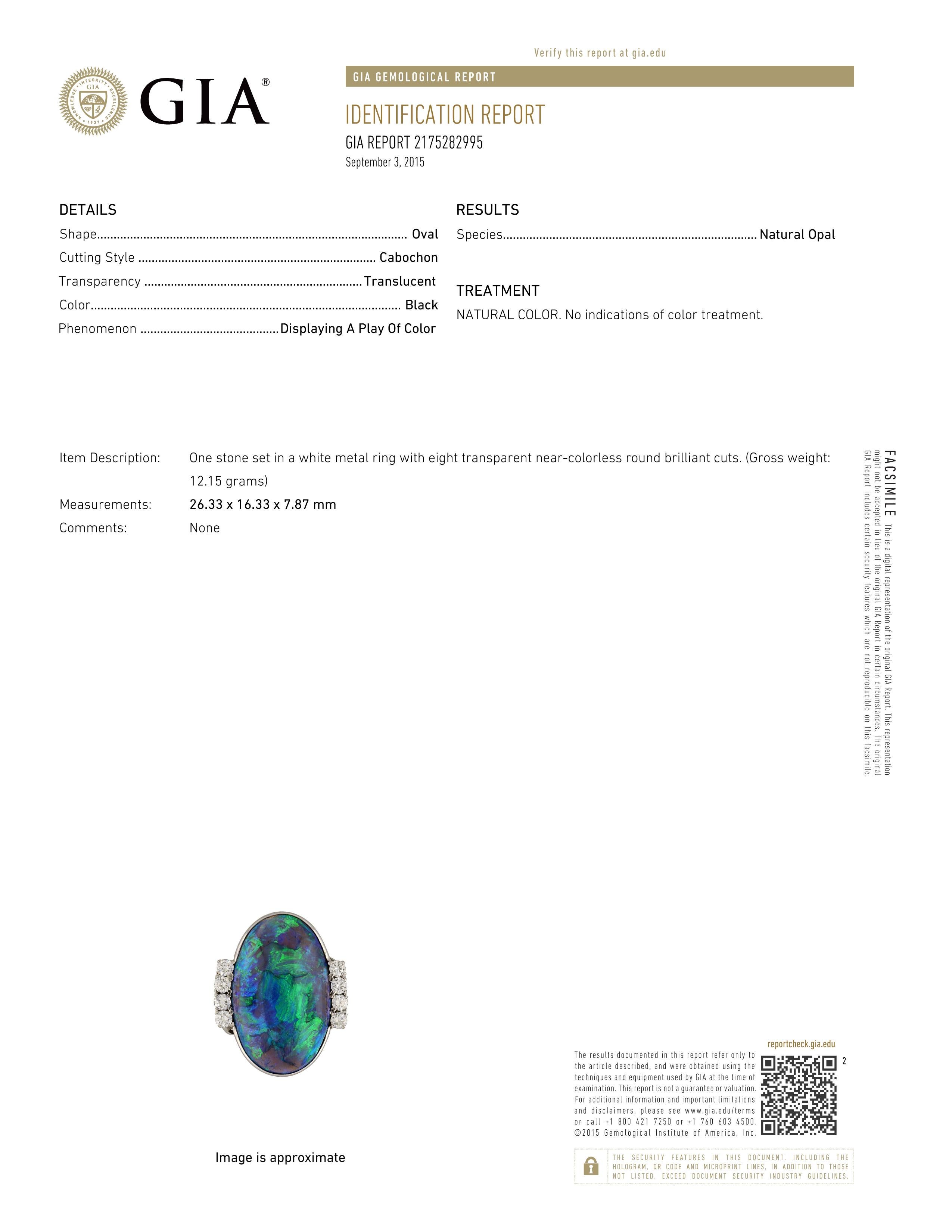 GIA Certified Black Opal Diamond Ring 1