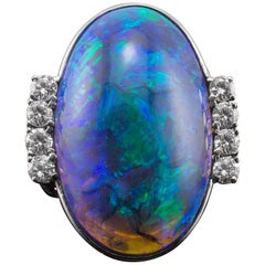 GIA Certified Black Opal Diamond Ring