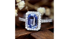Gia Certified Blue 1.93 Carat Sapphire Diamond Ring 18 Karat from Sri Lanka