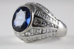 GIA Certified Blue Sapphire and Diamond Cocktail Ring, Hasbani Gioielli