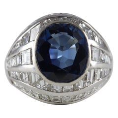 GIA Certified Blue Sapphire and Diamond Cocktail Ring, Hasbani Gioielli