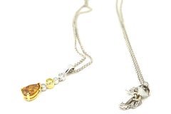 GIA Certified Brownish Yellowish Orange Pear Shape Diamond Pendant