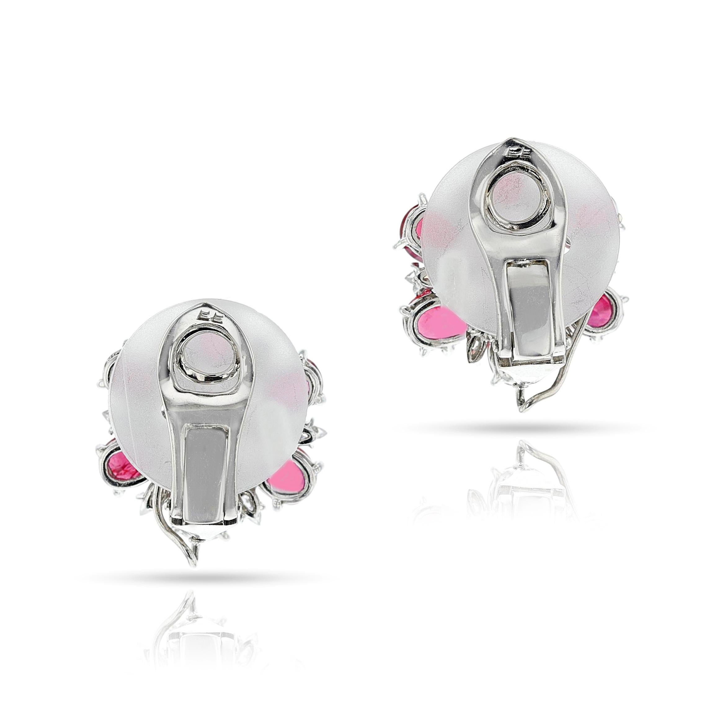 GIA Certified Burma No Heat Ruby and Diamond Day and Night Dangling Earrings 4