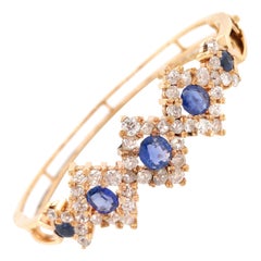 GIA zertifizierter Burma No Heat Sapphire Diamant-Armreif