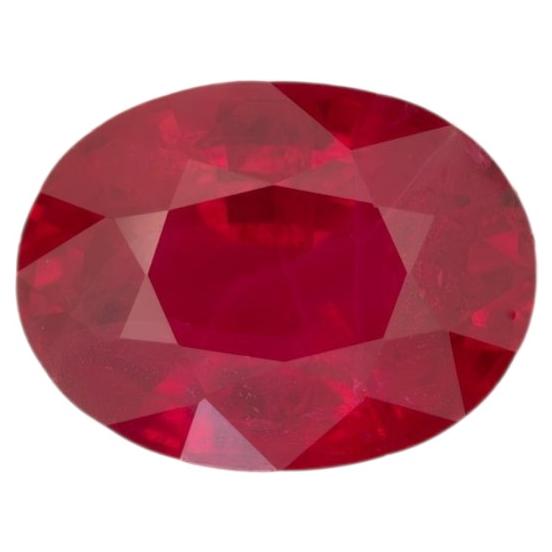 GIA-Certified Burma Ruby (1.54 Ct) – Exquisite Oval Cut 7.7×5.8mm Loose Gemstone