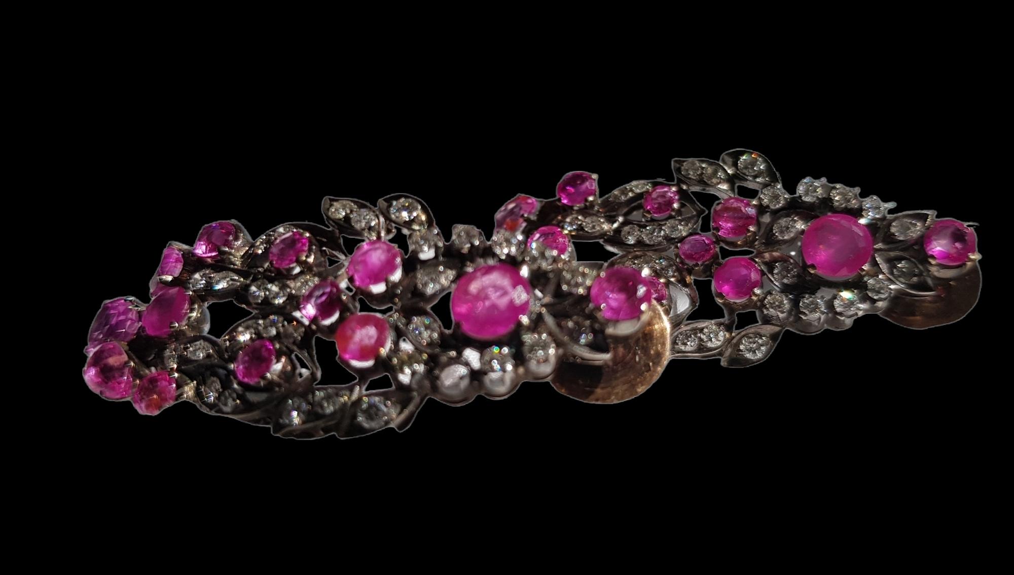 Neoclassical GIA Certified Burma Ruby and Diamond Cascade Earrings For Sale