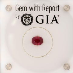 Rubino birmano certificato GIA, taglio a cuscino, 7,4×5,71 mm, 1,73 ct, naturale - Pietra preziosa rossa