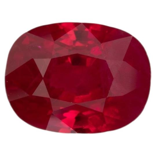 GIA Certified Burma Ruby Cushion Cut 7.4×5.71mm 1.73Ct Natural - Red Gemstone