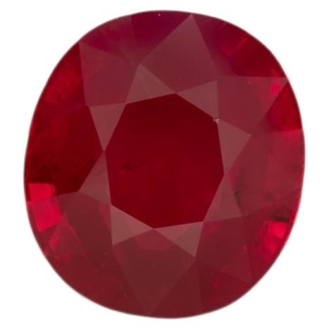 GIA Certified Burma Ruby Oval 6.7x6mm 1.57Ct – Premium Investment Loose Gemstone