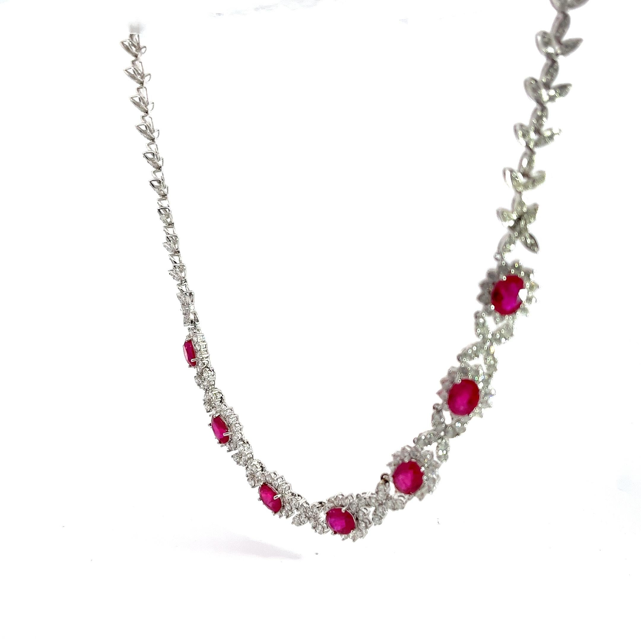 GIA Certified Burma Ruby Diamond 18K Gold Necklace

Accompanied by GIA report Number:
2233008358


The report states that the tested Rubies are:

Vivid Red - PIDGEON'S BLOOD in color
- Burmese Origin and have been heated (moderate