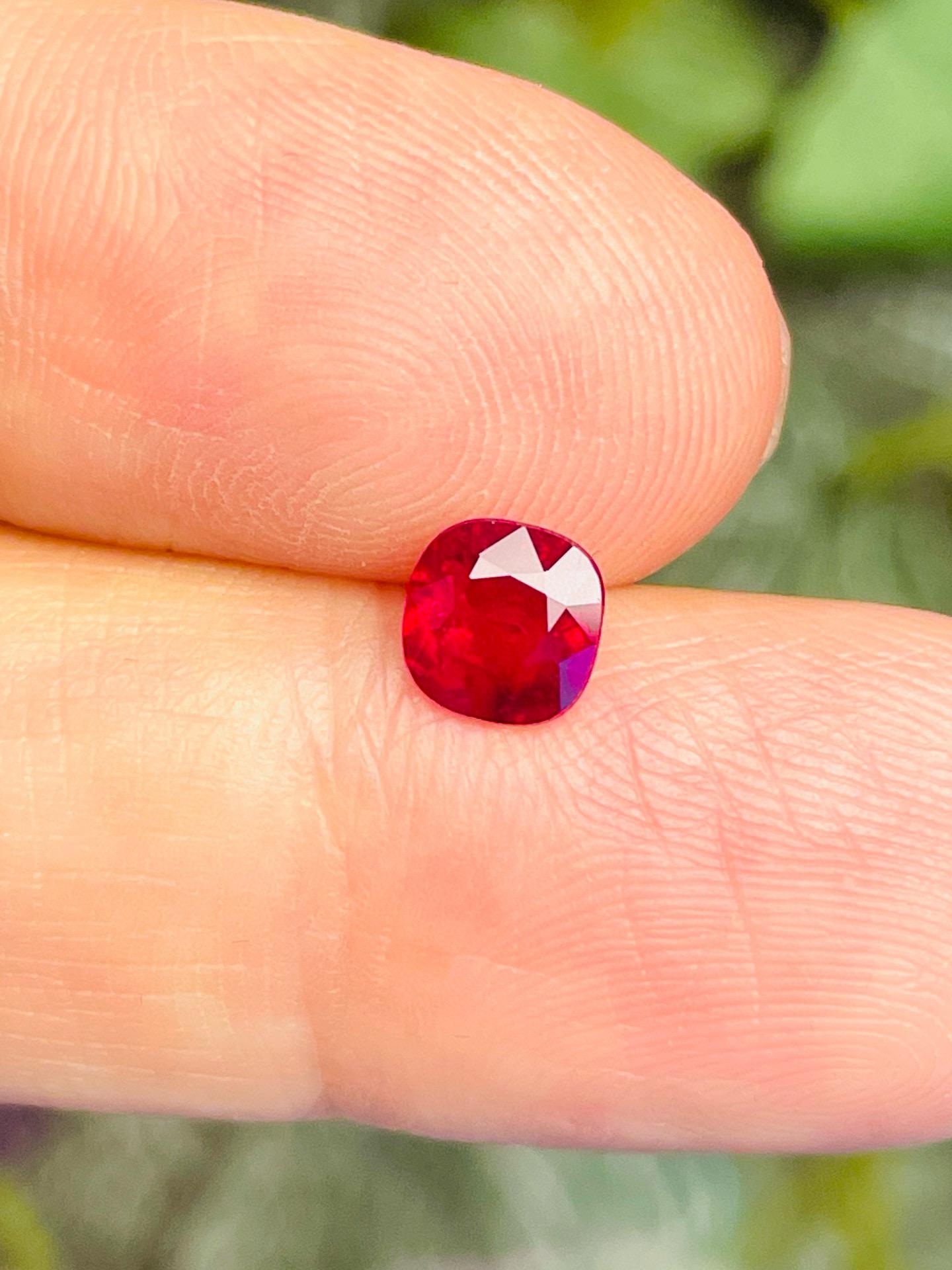 Burma origin ruby natural unheated no treatment for collection, and as pigeon blood is top color of ruby,  rare to find a high clarity , this 99% clean ,very little invisible inclusion at right corner .

More valued is GIA certificate, 1st strict
