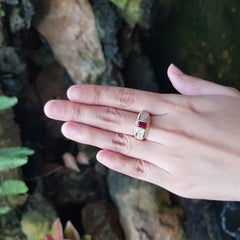 GIA Certified Burmese Pigeon's Blood Ruby and Diamond Ring set in 18K Gold
