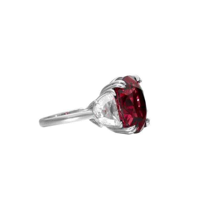 Modern GIA Certified BURMESE Red Ruby 3.20 Carat VIVID RED Ring For Sale