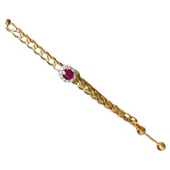 Bracelet birman non chauffé et diamants certifié GIA en or 18 carats