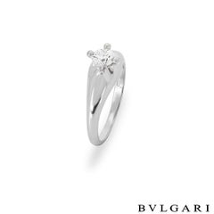 GIA Certified Bvlgari Platinum Diamond Corona Ring 0.33ct D/VVS2