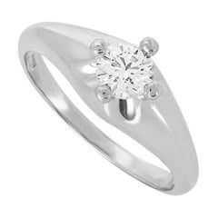 GIA Certified Bvlgari Platinum Diamond Corona Ring 0.33ct D/VVS2
