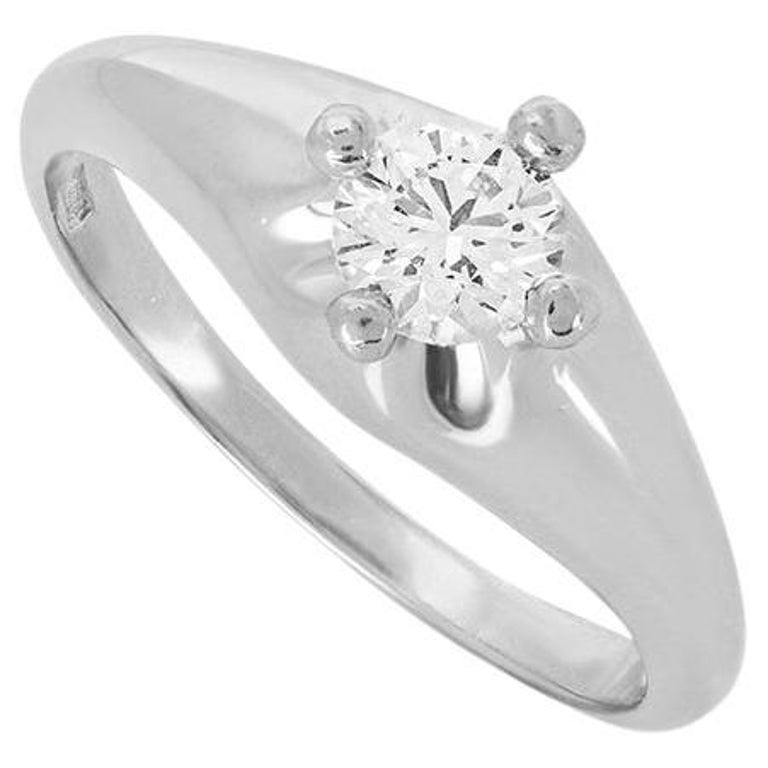 GIA Certified Bvlgari Platinum Diamond Corona Ring 0.33ct D/VVS2 For