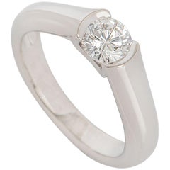 GIA Certified Cartier C de Cartier Platinum Diamond Ring 0.54 Carat