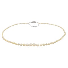 GIA Certified Cartier Salt Water Pearl in 14K Yellow Gold Necklace with Box