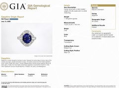 GIA Certified Ceylon Sapphire 6.26ct Ballerina Ring with Diamonds in Platinum