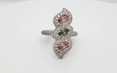 GIA Certified "Chameleon" and Pink Diamond Cocktail Ring