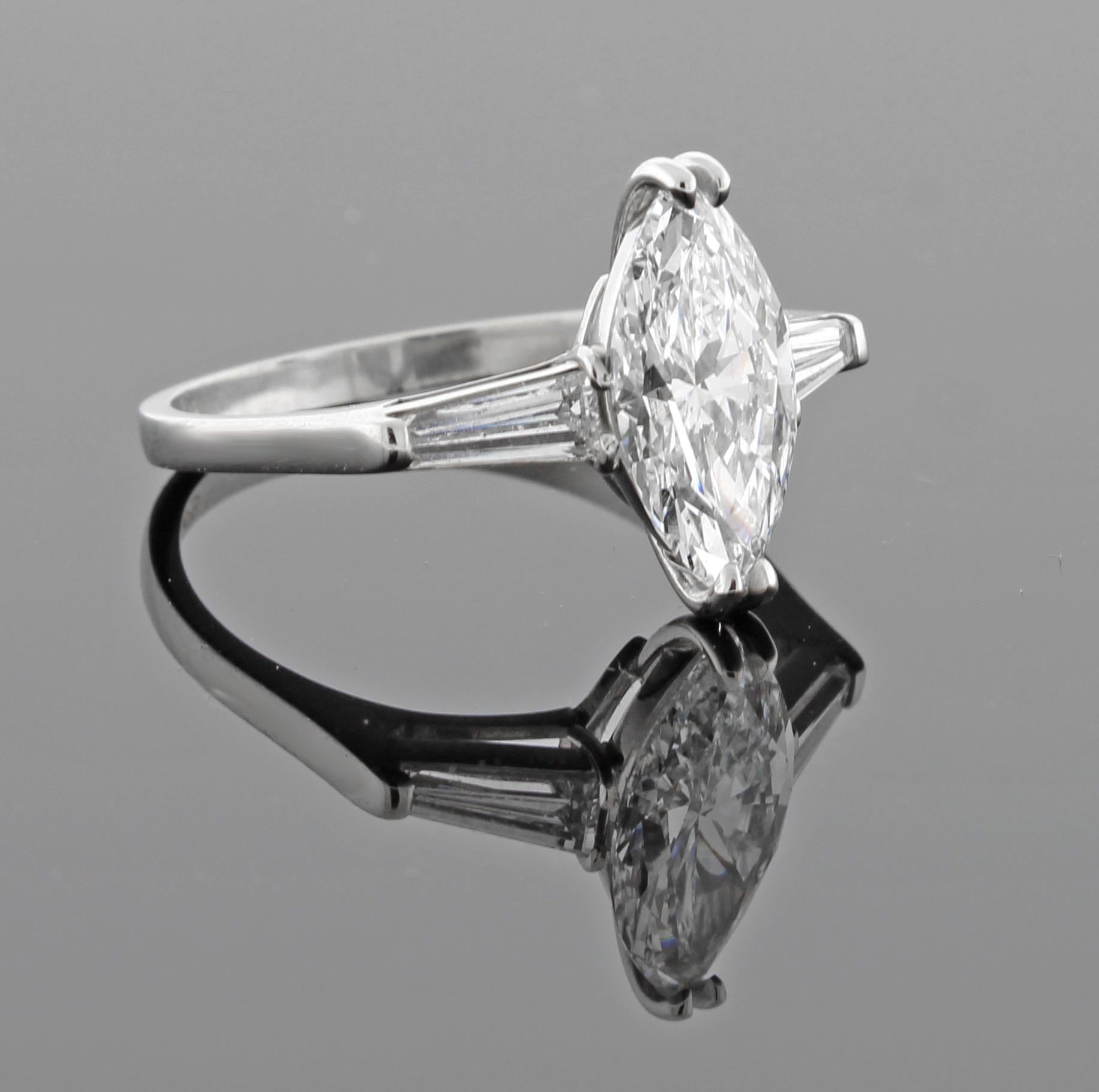 Women's or Men's G.I.A. Certified Classic Marquise Diamond Ring