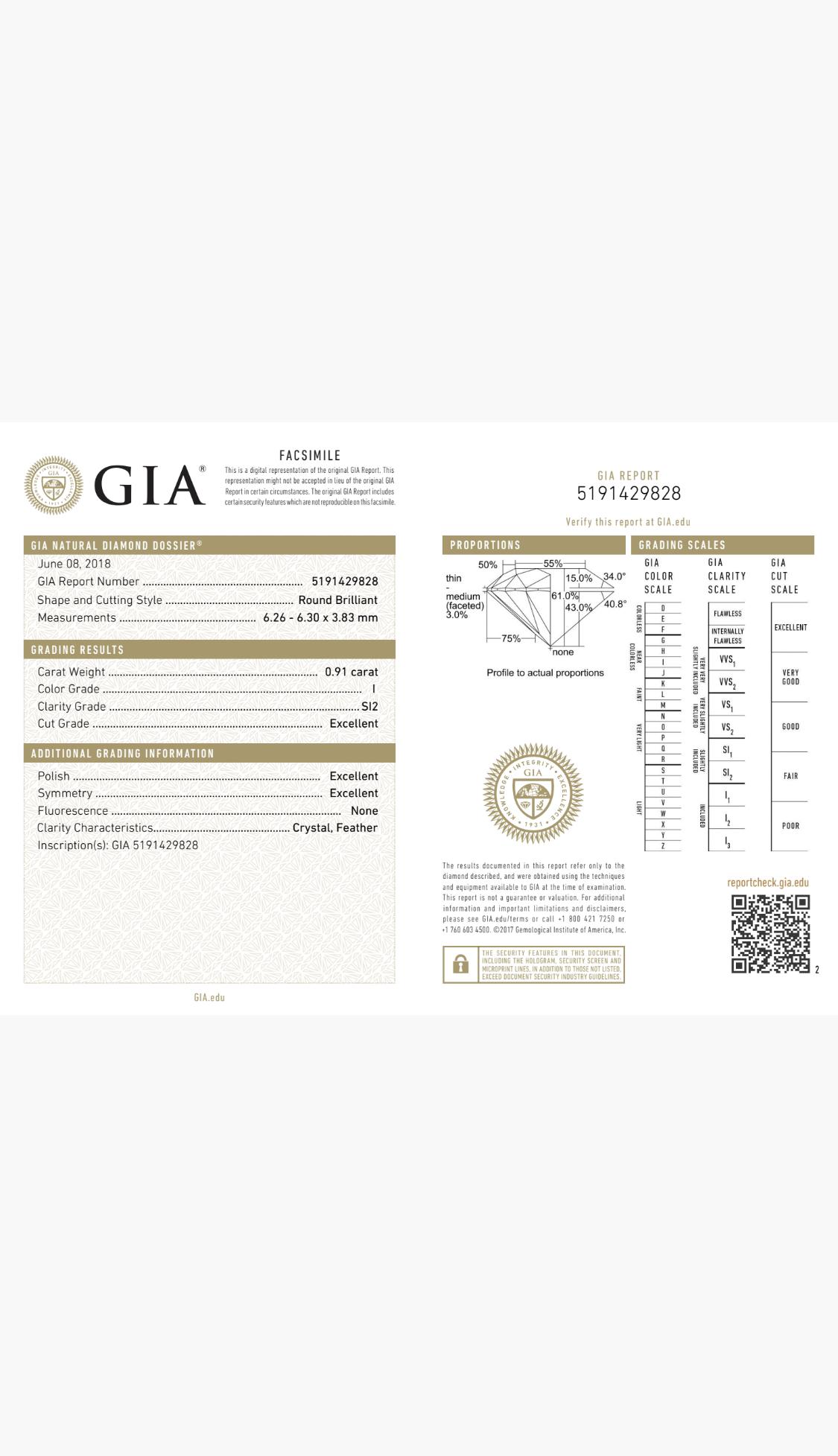Contemporaneo Borchie classiche con diamante tondo brillante certificato GIA in oro bianco 14K in vendita