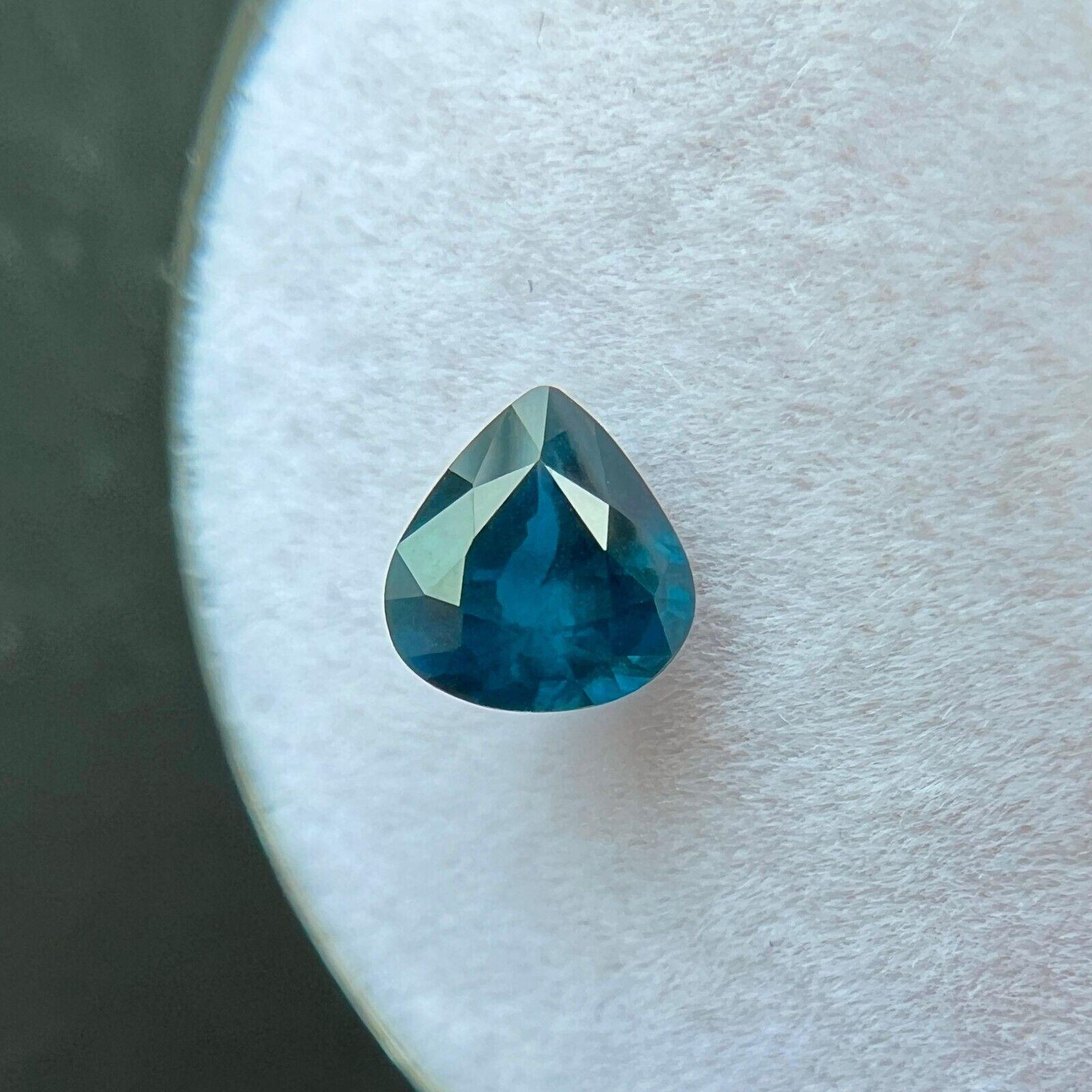 Pear Cut Gia Certified Cobalt Blue Spinel Natural 0.66ct Vivid Pear Teardrop Cut Rare Gem For Sale