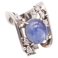 GIA CERTIFIED Cocktail Ring In Platinum With 15.40 Ctw Sapphire And Diamonds