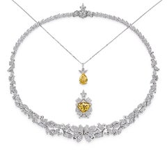 Spectacular Necklet Featuring Two Fancy Vivid Yellow Diamonds of Canadian Origin