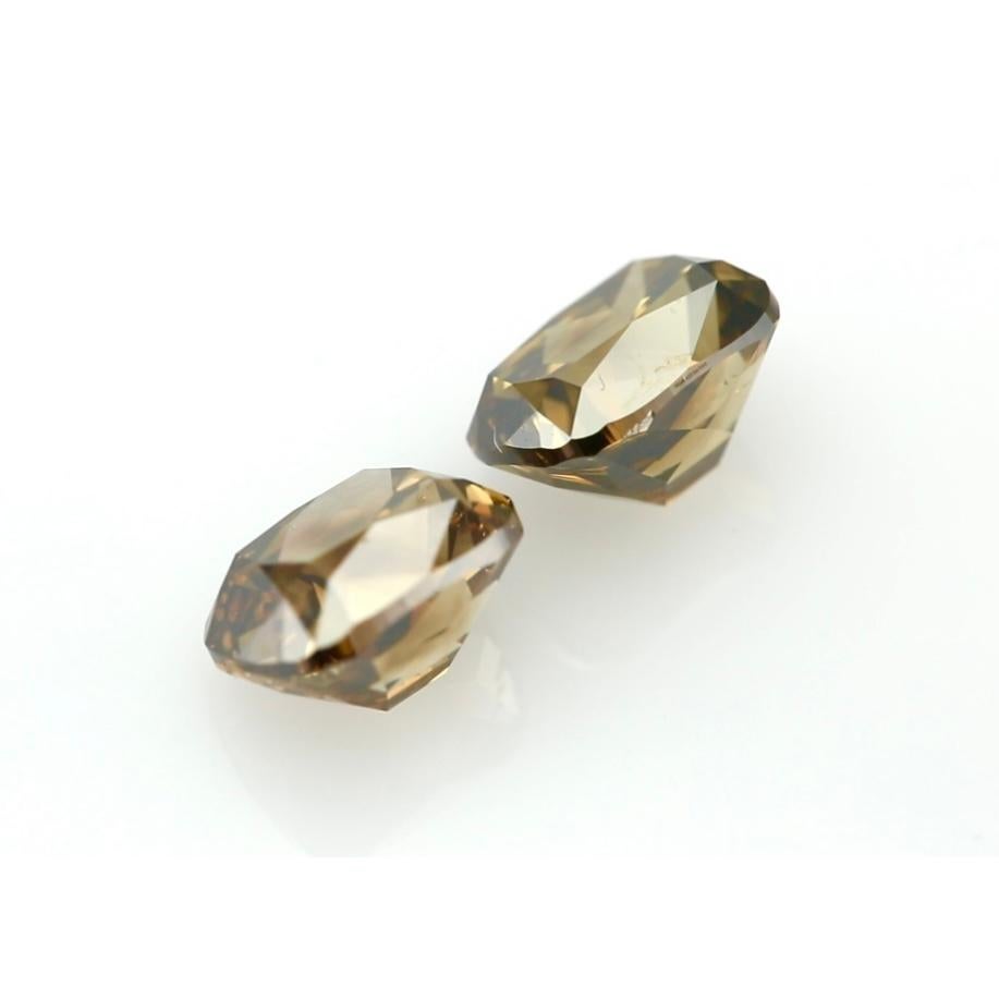 Diamanti Cognac certificati GIA - coppia di diamanti Old Mine da 6,15 carati - per orecchini 4