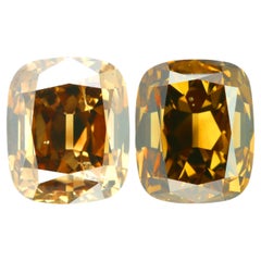 GIA Certified Cognac Diamonds - 6.15cts Old Mine Matching pair - for Earrings