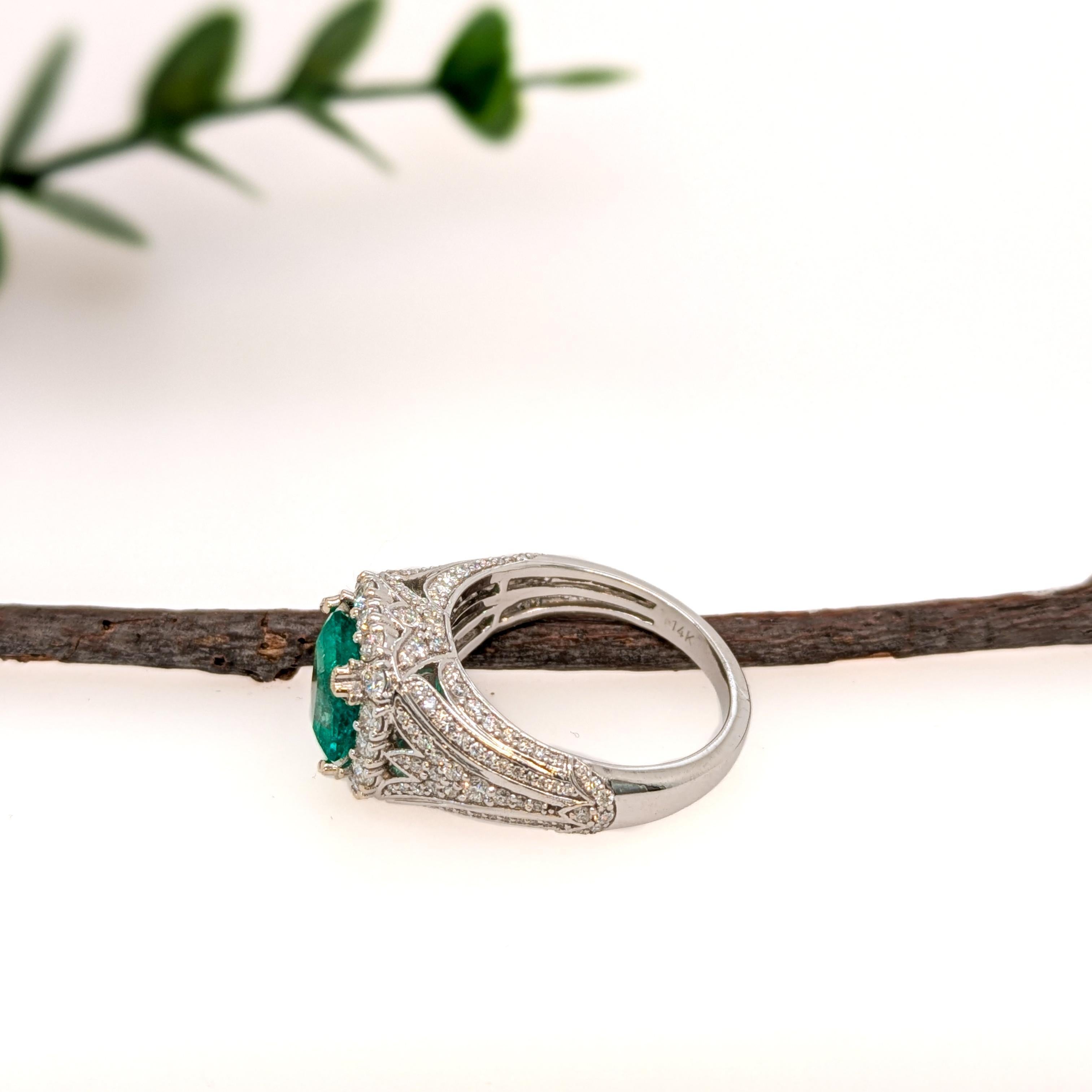 Art Deco GIA Certified Colombian Emerald Bespoke Heirloom Ring