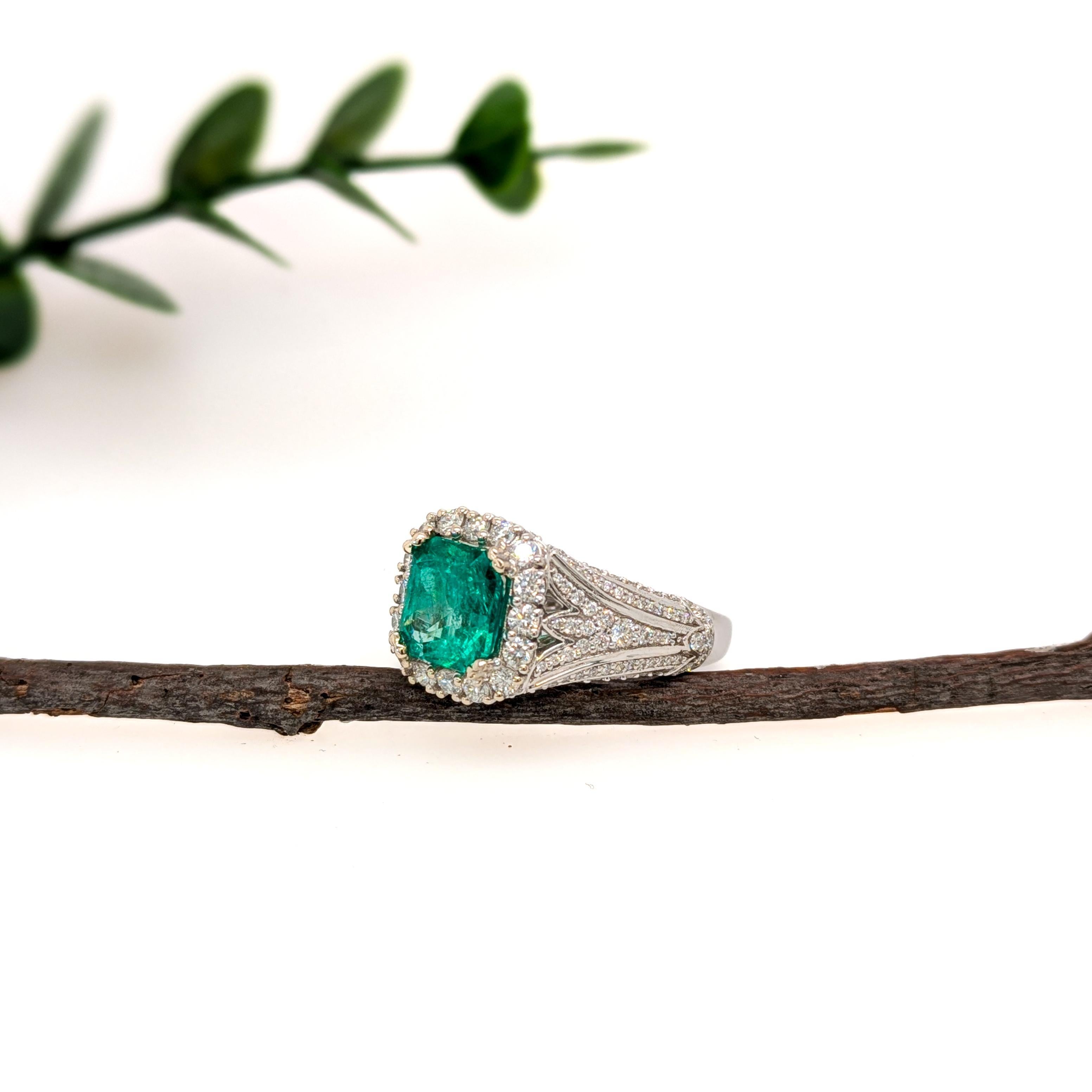 Cushion Cut GIA Certified Colombian Emerald Bespoke Heirloom Ring