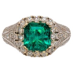 GIA Certified Colombian Emerald Bespoke Heirloom Ring