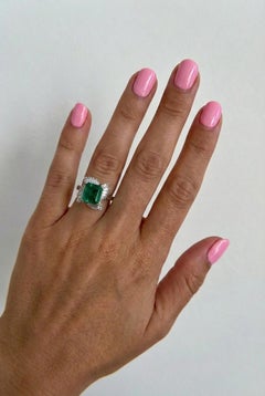 GIA-zertifizierter kolumbianischer Smaragd-Diamant-Ballerina-Ring