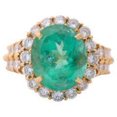 GIA-zertifizierter kolumbianischer Smaragd-Diamant-Cocktailring